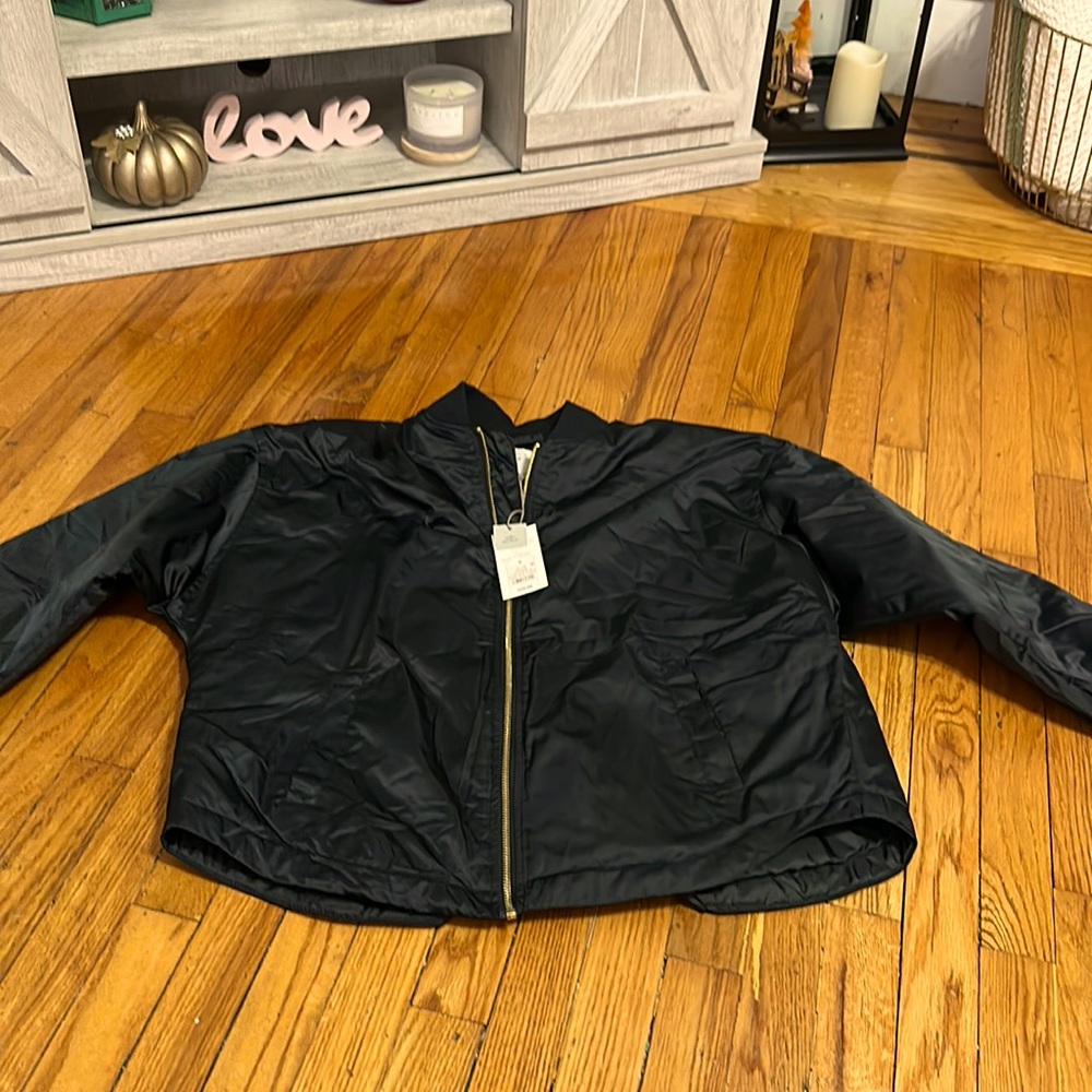 A new day womens small weather resistant black coat NWT